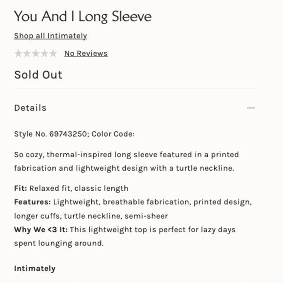 Intimately You and I Long Sleeve - Size Small in Rosie Pink - Picture 7 of 8